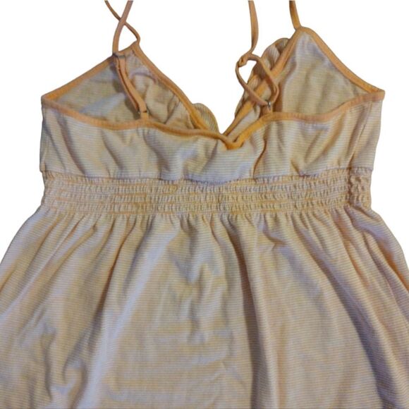 PINK VS VTG 90s Tangerine Striped Embroidery Dog Babydoll Dress Medium - Picture 14 of 15